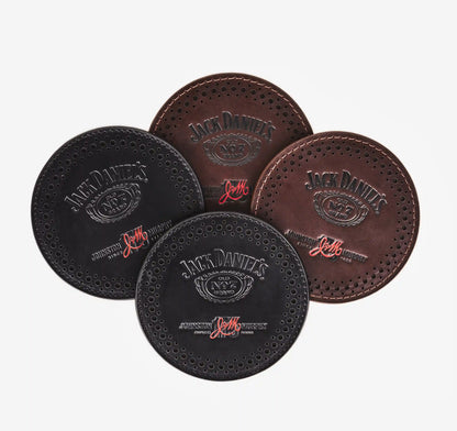 Jack Daniel's x JM 175th Leather Coaster Set - Brown/Black
