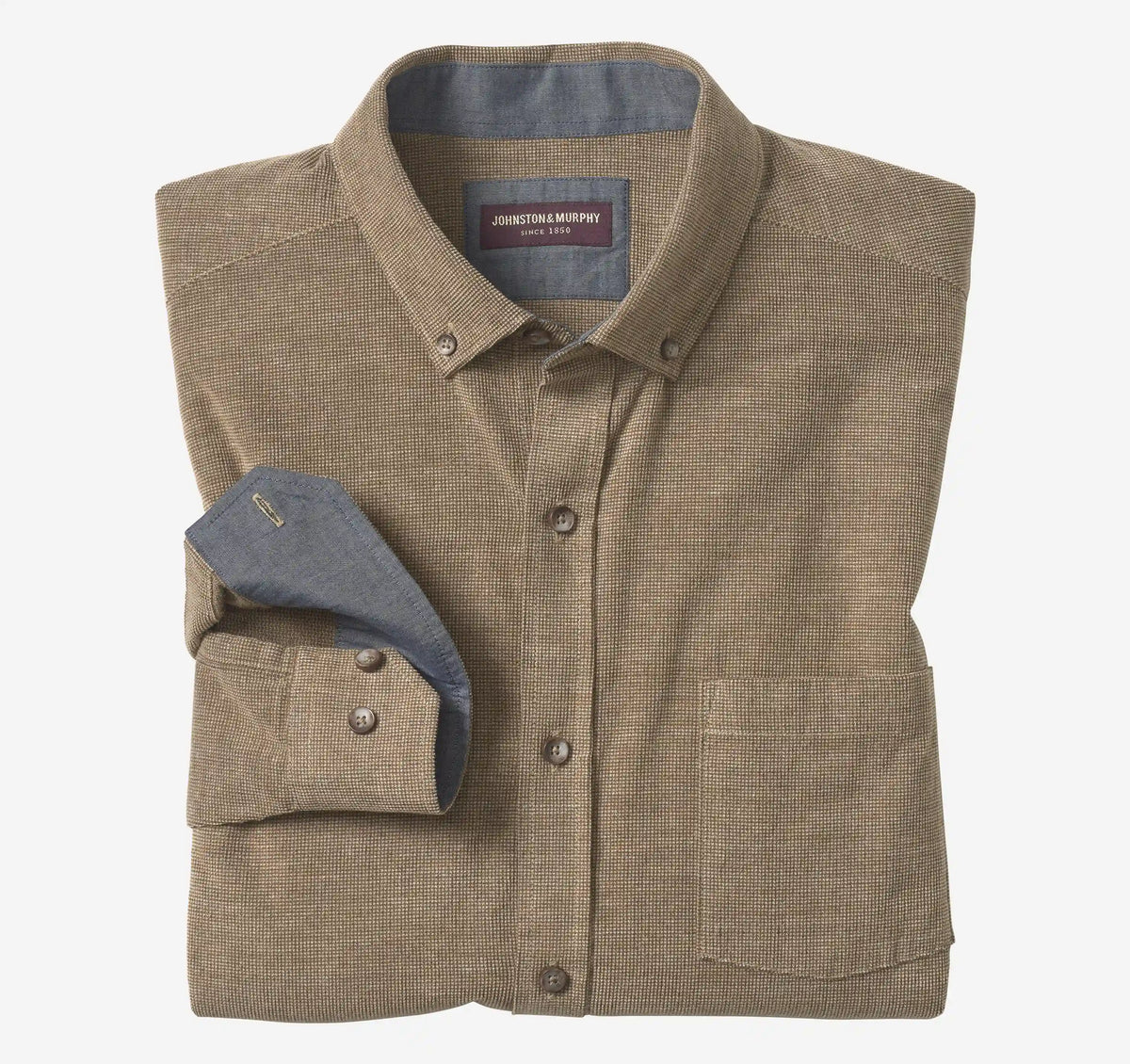Textured Corduroy Shirt - Brown Textured