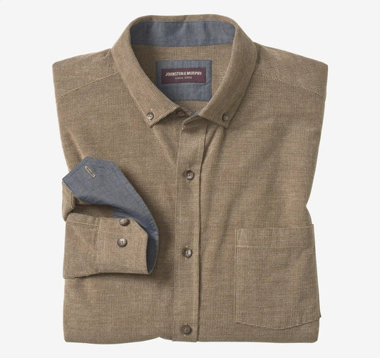 Textured Corduroy Shirt - Brown Textured