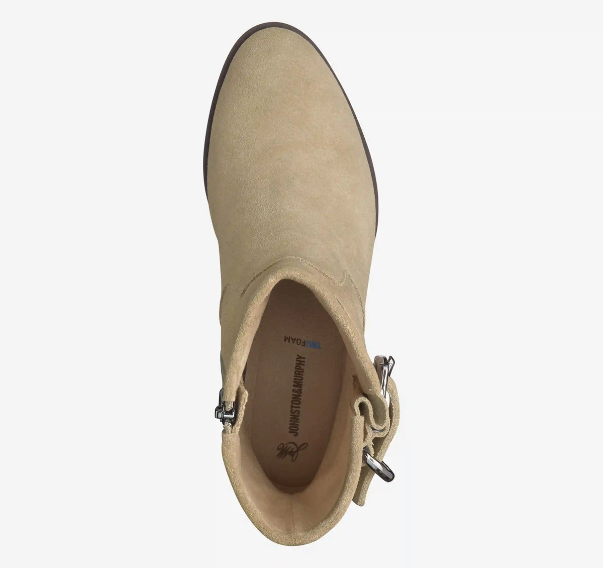 Izzie Buckle Bootie - Taupe Waterproof Suede