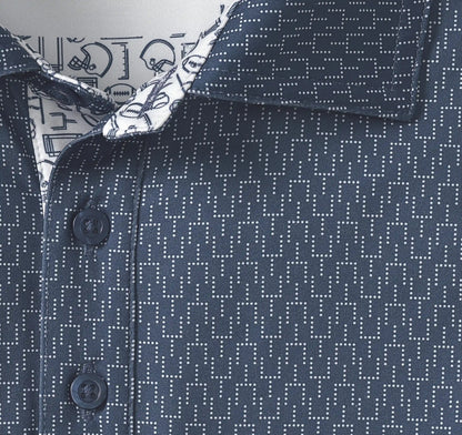 Game Day XC4® Goal Post Print Polo - Navy