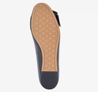 Claire Belted Flat - Black Glove Leather/Patent