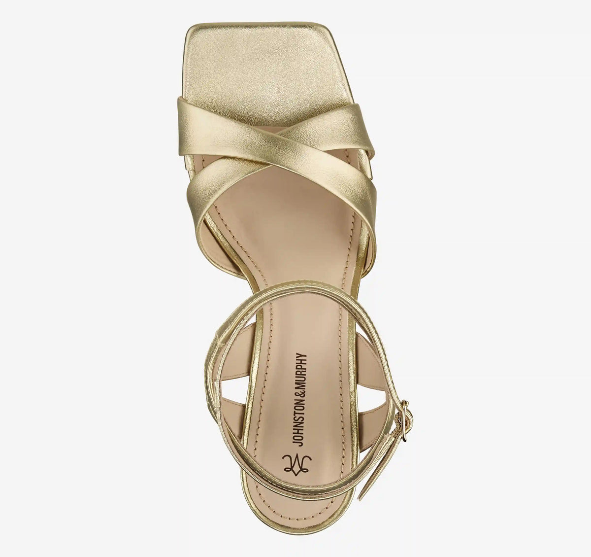 Christine Cross-Band Sandal - Gold Metallic Sheepskin