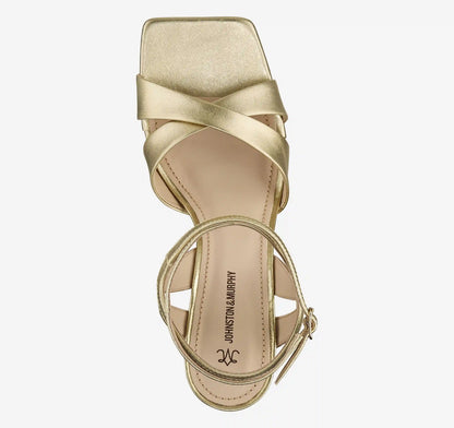 Christine Cross-Band Sandal - Gold Metallic Sheepskin