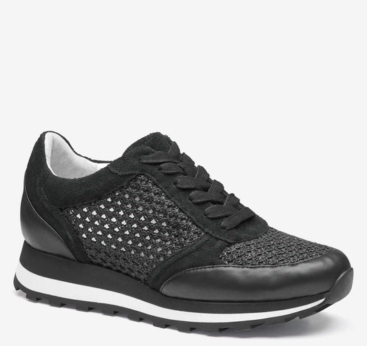 Piper Crochet Lace-Up - Black Suede/Crochet