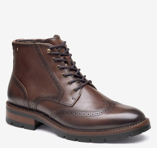XC Flex® Cade Shearling Wingtip Boot - Mahogany Hand-Finished Full-Grain Leather/Shearling