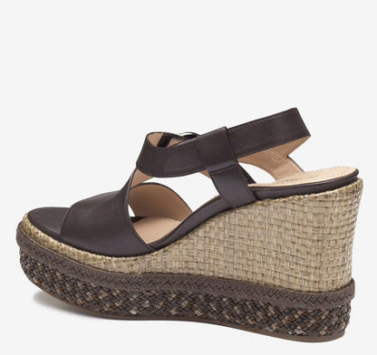 Addison Asymmetrical Wedge - Dark Brown Nappa Leather