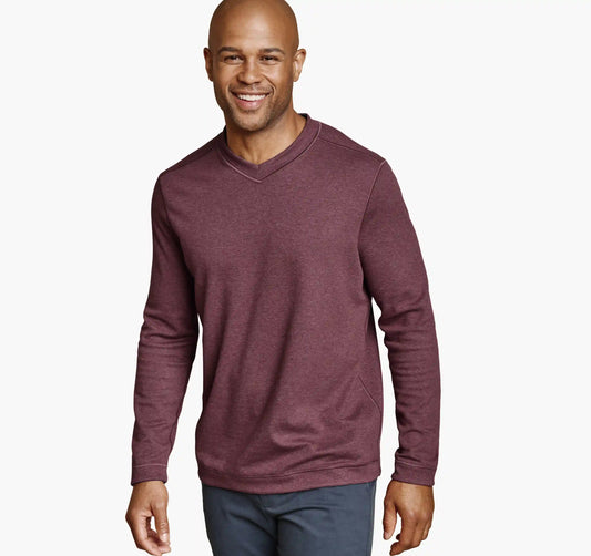 Icon Reversible V-Neck Pullover - Berry/Blue