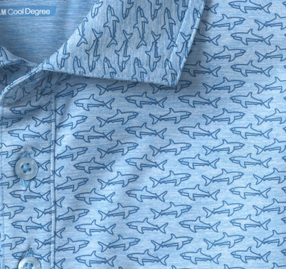 XC4® Performance Print Polos + Cool Degree® - Blue Shark