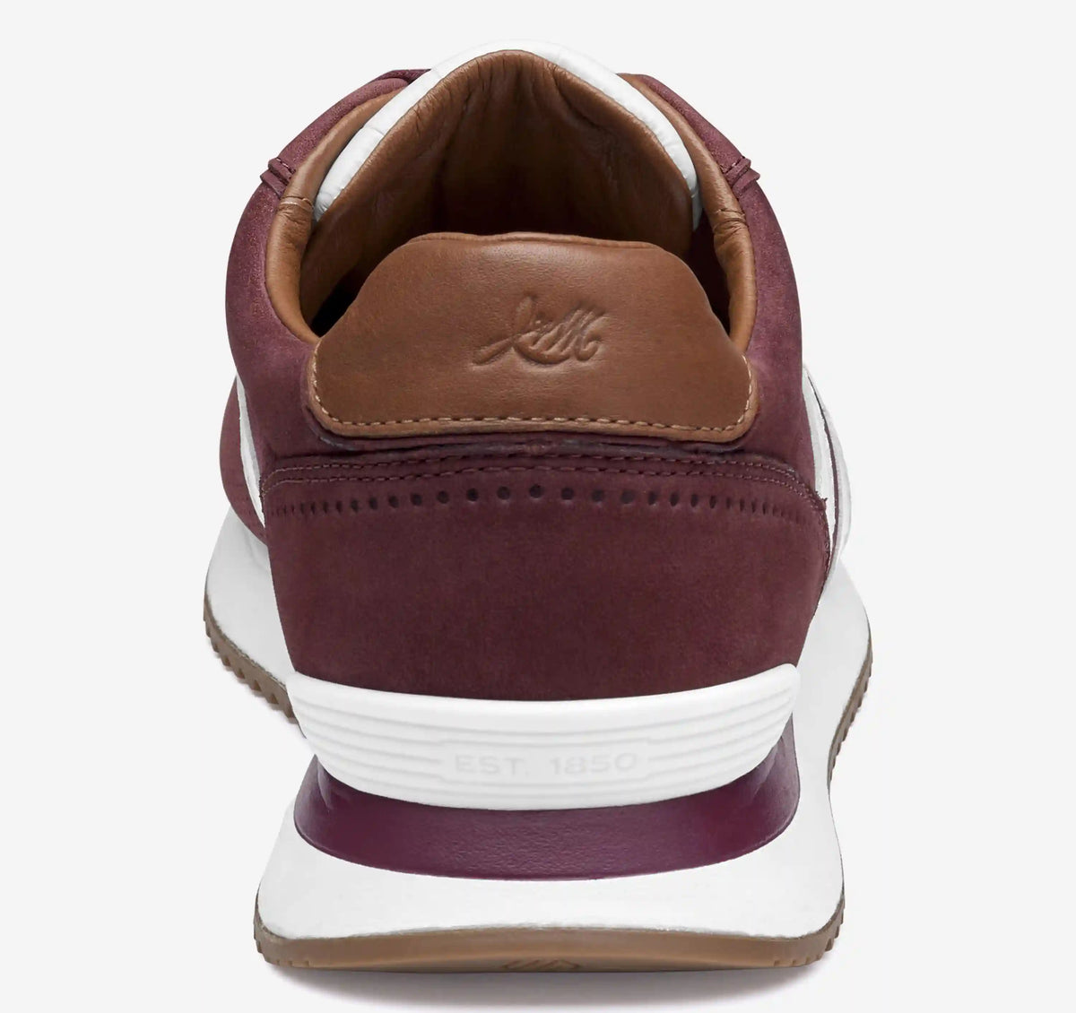 Morgan U-Throat Jogger - Wine Nubuck/White Croc-Embossed Full-Grain Leather