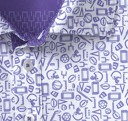 Game Day XC+™ Multi-Sport Print Polo - Purple