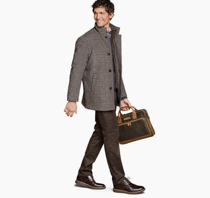 Upton Car Coat - Brown Plaid