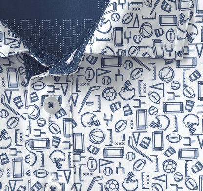 Game Day XC+™ Multi-Sport Print Polo - Navy