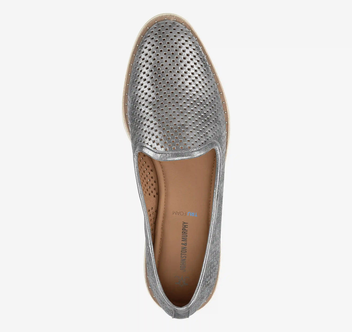 Mitzi Perfed Venetian - Pewter Metallic Kid Suede