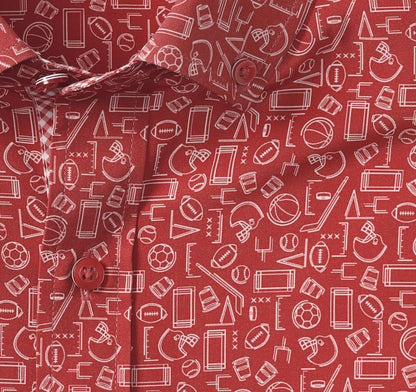 Game Day XC4® Short-Sleeve Multi-Sport Print Shirt - Red