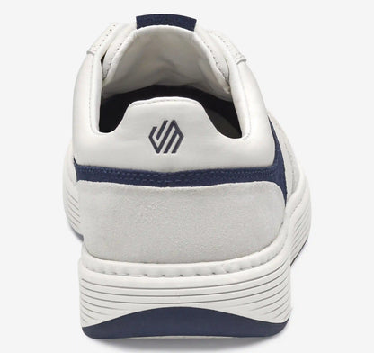 Dawson Moc Toe U-Throat - White Full Grain/Navy Suede