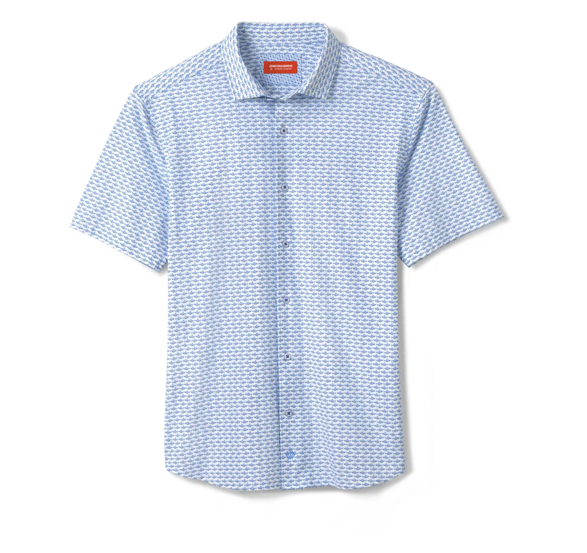 XC+™ Motion Short-Sleeve Print Knit Shirt - White/Blue Shark