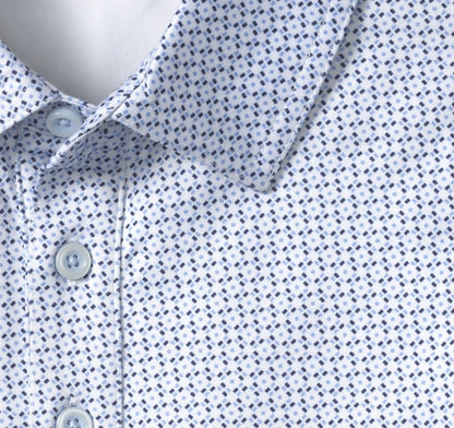 XC+™ Ace Performance Polo - White/Light Blue Dash Dot