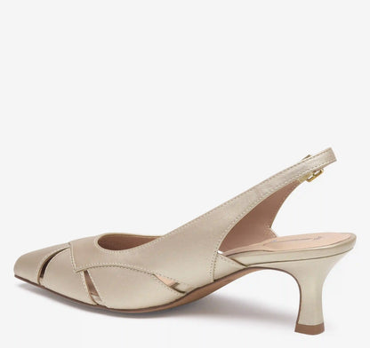 Lindsey Cut-Out Slingback - Sand Pearlized Sheepskin