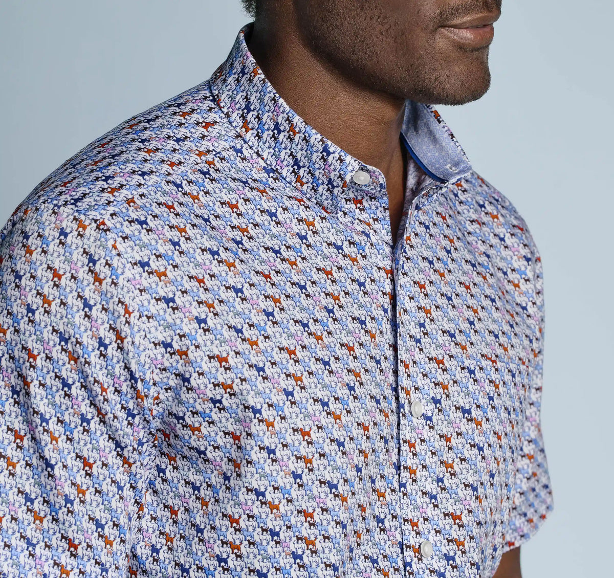 Logan Printed Short-Sleeve Shirt - White Multi Mini Lab