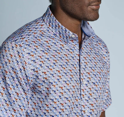 Logan Printed Short-Sleeve Shirt - White Multi Mini Lab
