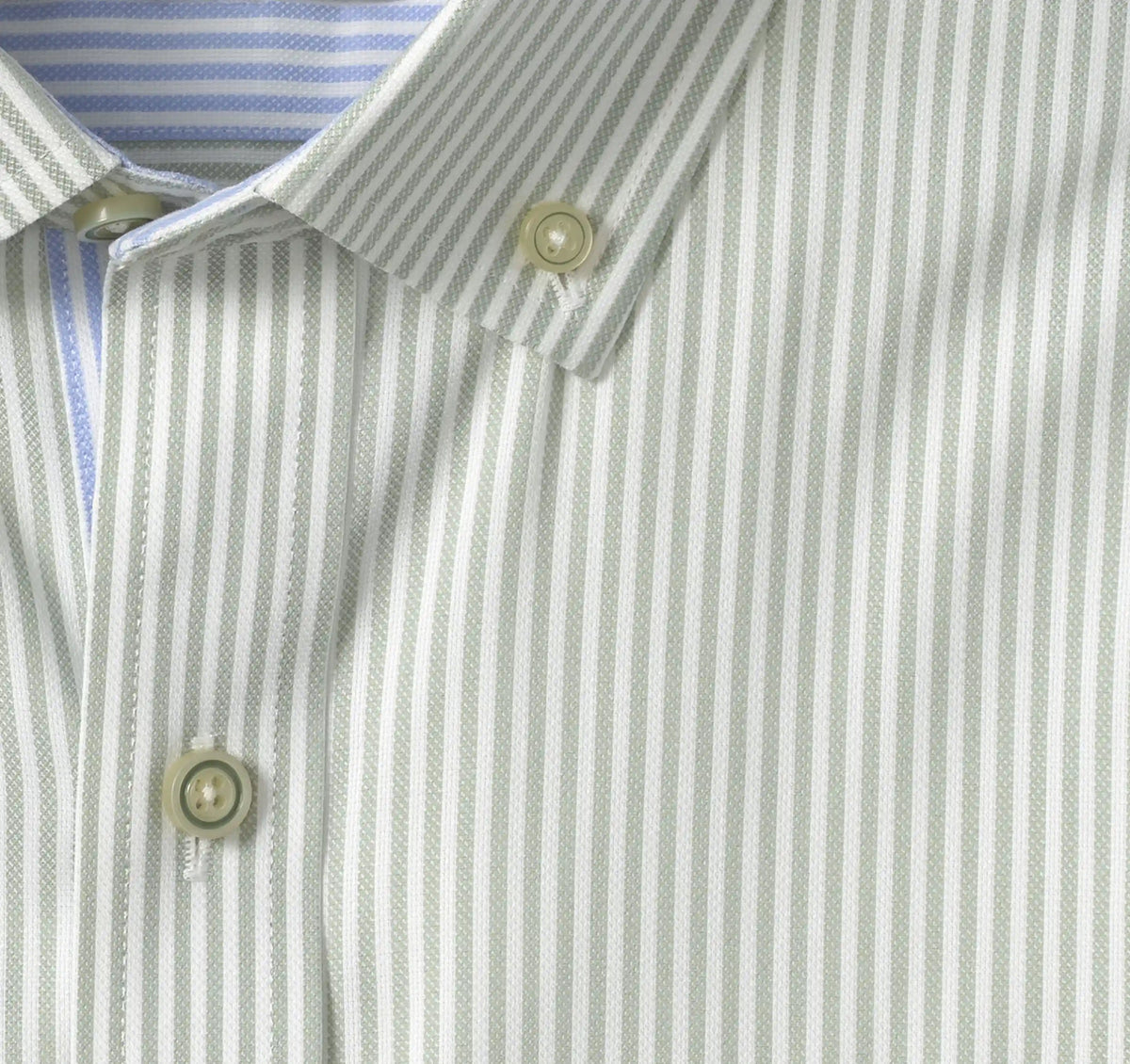 Ovation Non-Iron Oxford Shirt - Green Striped