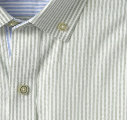 Ovation Non-Iron Oxford Shirt - Green Striped