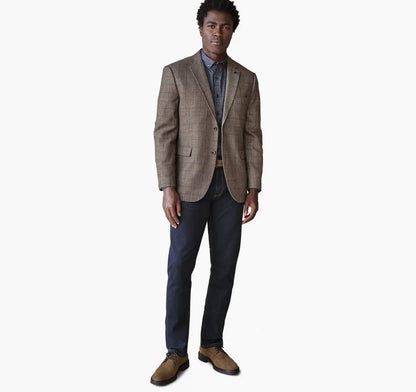 Townsend Dress Wool Blazer - Taupe Windowpane Plaid