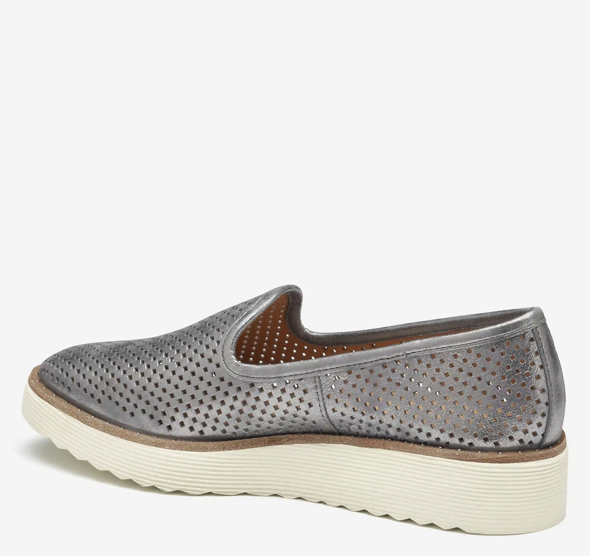 Mitzi Perfed Venetian - Pewter Metallic Kid Suede