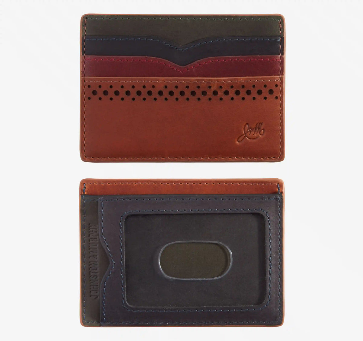 Colorblock Perforated Weekender Wallet - Brown Multi