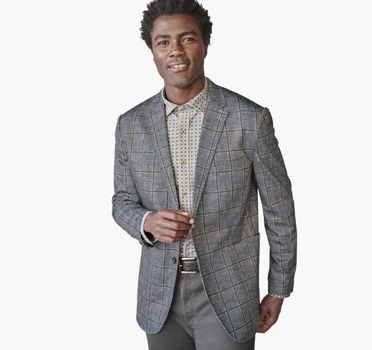 XC Flex® Pinnacle Knit Blazer - Charcoal/Brown Shadow Plaid