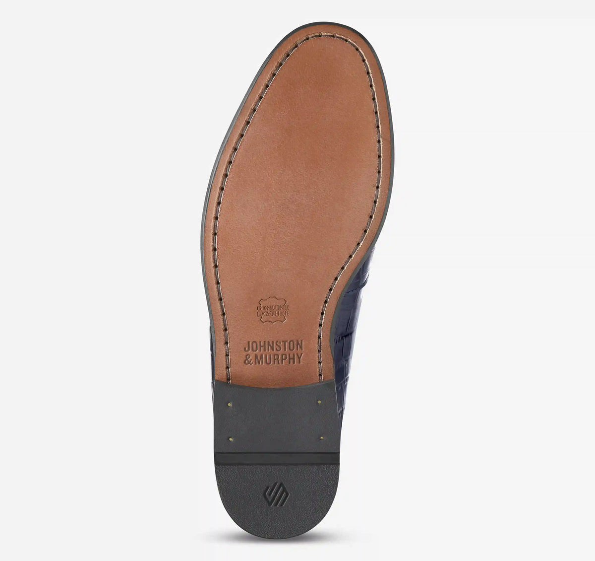 Humphrey Bit Loafer - Navy Croc-Embossed Full-Grain Leather