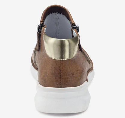 Emery Zip Bootie - Cognac Italian Washed Sheepskin