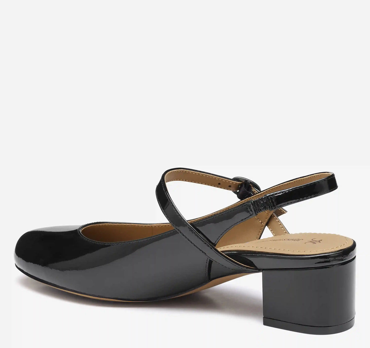Sienna Mary Jane Slingback - Black Patent Leather
