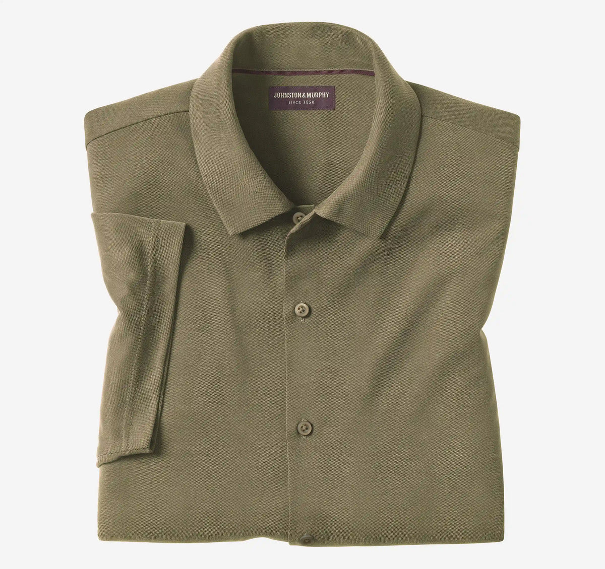 Vintage Birdseye Button-Front Shirt - Olive