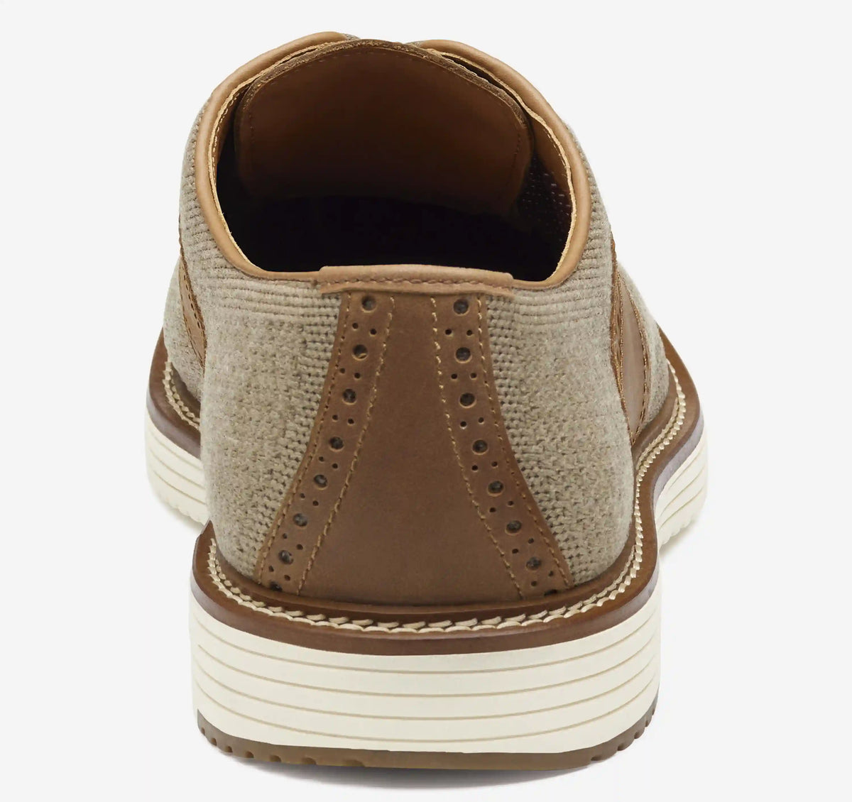 Upton Knit Saddle - Taupe Knit/Brown Oiled Full Grain