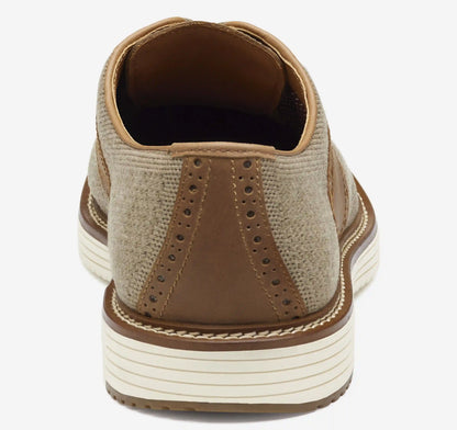 Upton Knit Saddle - Taupe Knit/Brown Oiled Full Grain