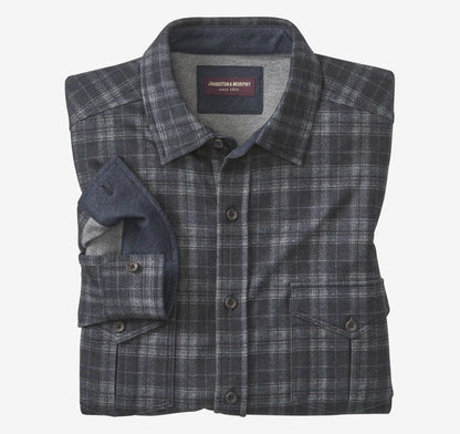 Eason Knit Shirt - Navy Plaid