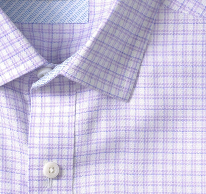 Ovation Non-Iron Dress Shirt - Purple/Blue Two-Tone Grid