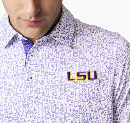 Collegiate XC+­™ Multi Sport Print Polo - LSU - Purple