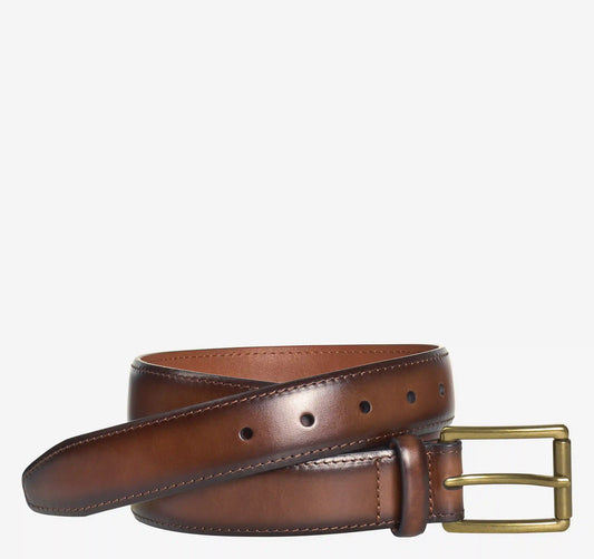 Shadow-Edged Leather Belt - Brown