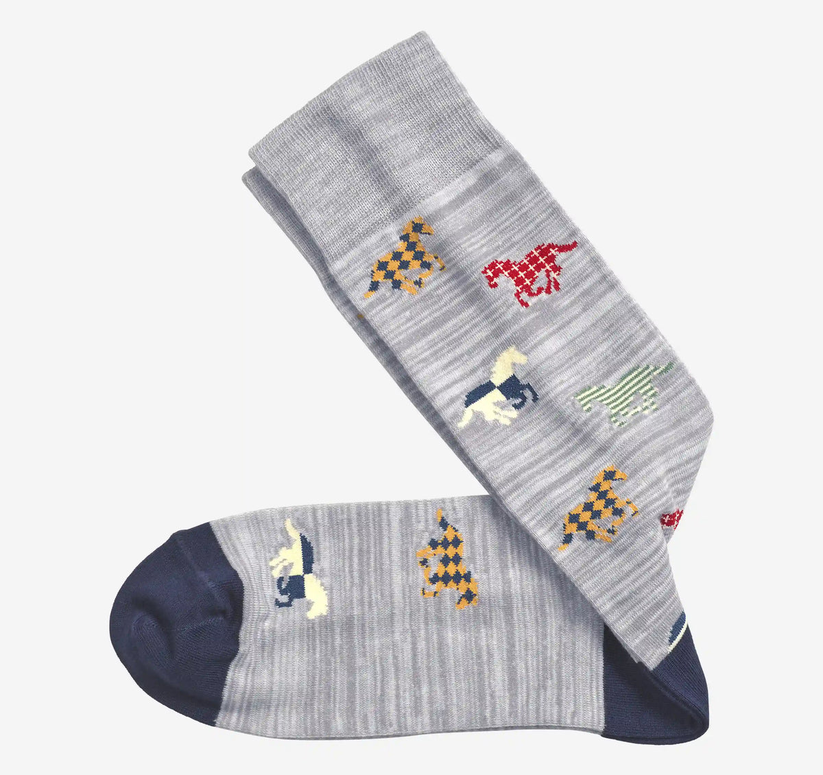 Novelty Socks - Light Gray Horses
