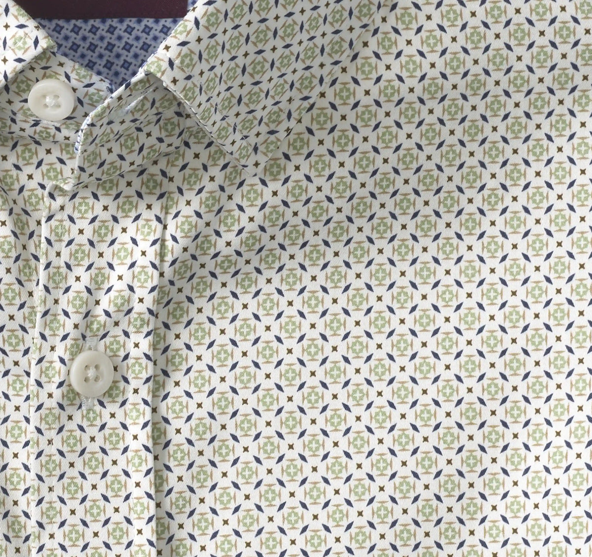 Logan Printed Long-Sleeve Shirt - Sage Tile