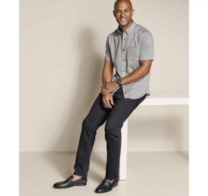 Logan Printed Short-Sleeve Shirt - Gray Diamond Grid