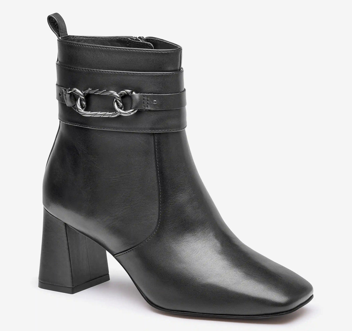 Whitney Chain Bootie - Black Nappa Leather