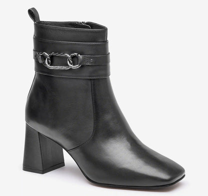Whitney Chain Bootie - Black Nappa Leather