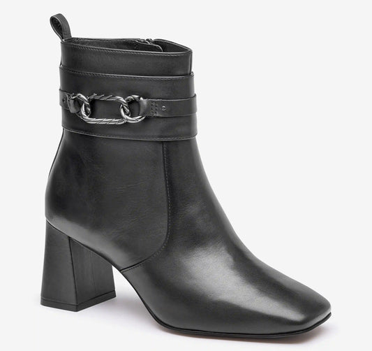 Whitney Chain Bootie - Black Nappa Leather