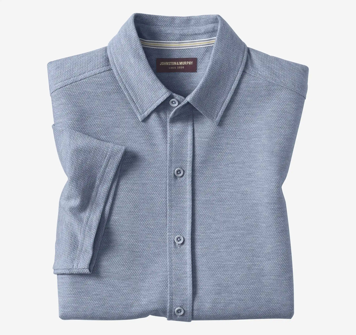Bennett Short-Sleeve Shirt - Light Blue Honeycomb