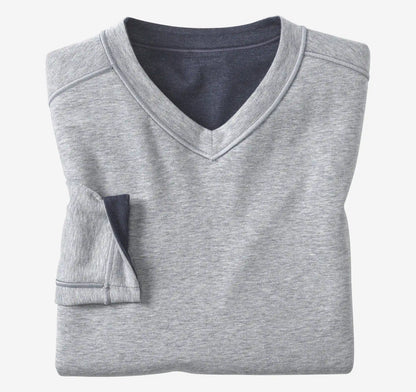 Icon Reversible V-Neck Pullover - Navy/Storm
