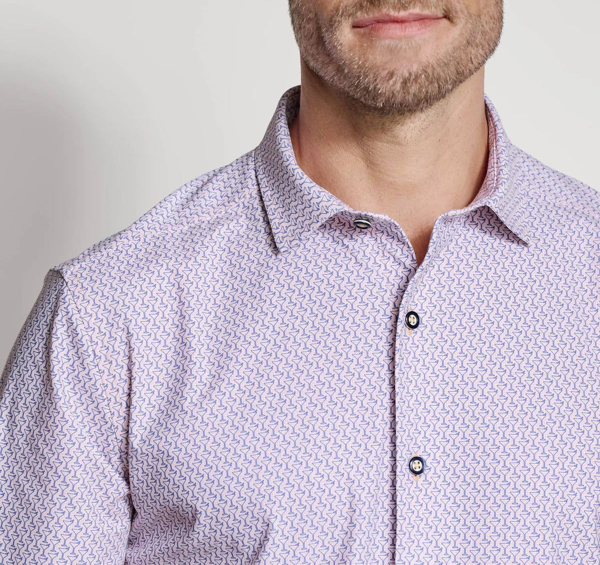XC+™ Motion Short-Sleeve Print Knit Shirt - Apricot Martini